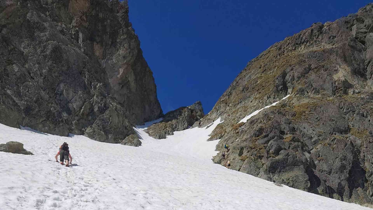 Lavína v Priečnom sedle.