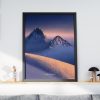 Digitálne premaľovaný poster panorámy Ťažkého štítu a Vysokej z Rysov. Vysoké Tatry.