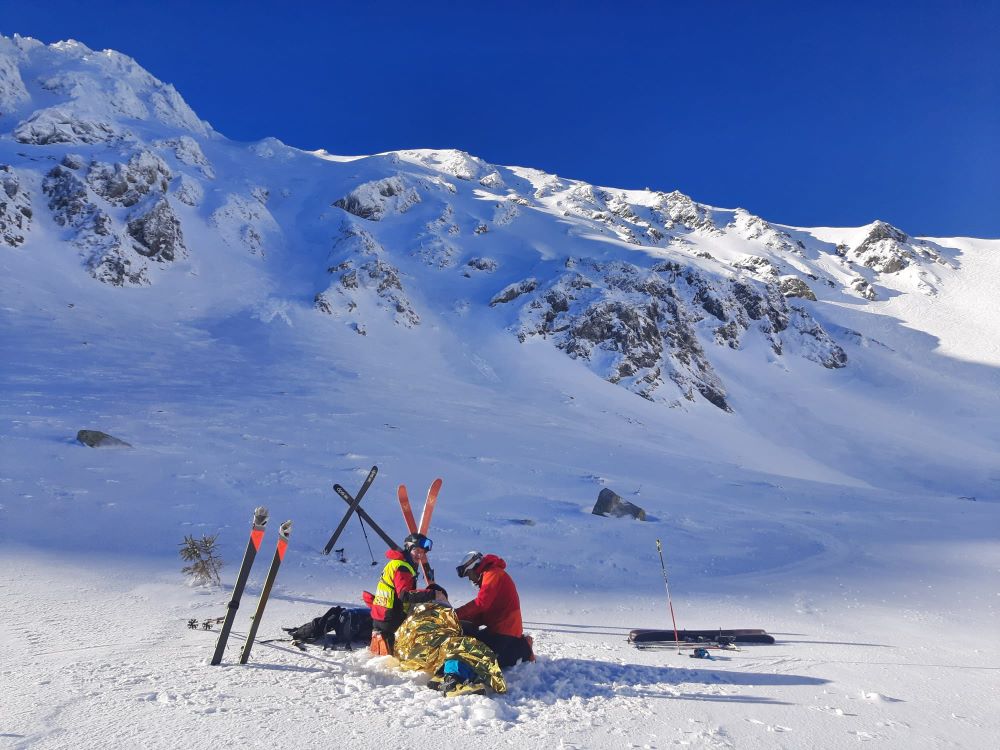 Poľský lyžiar padol z Meteorologického žľabu do Lukového kotla. Foto: HZS