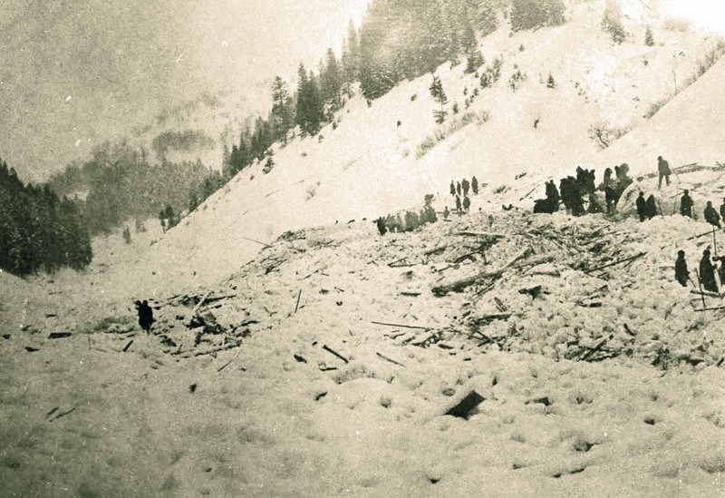 Lavínová tragédia v roku 1924, lavína zničila časť osady Rybô a zabila 18 ľudí