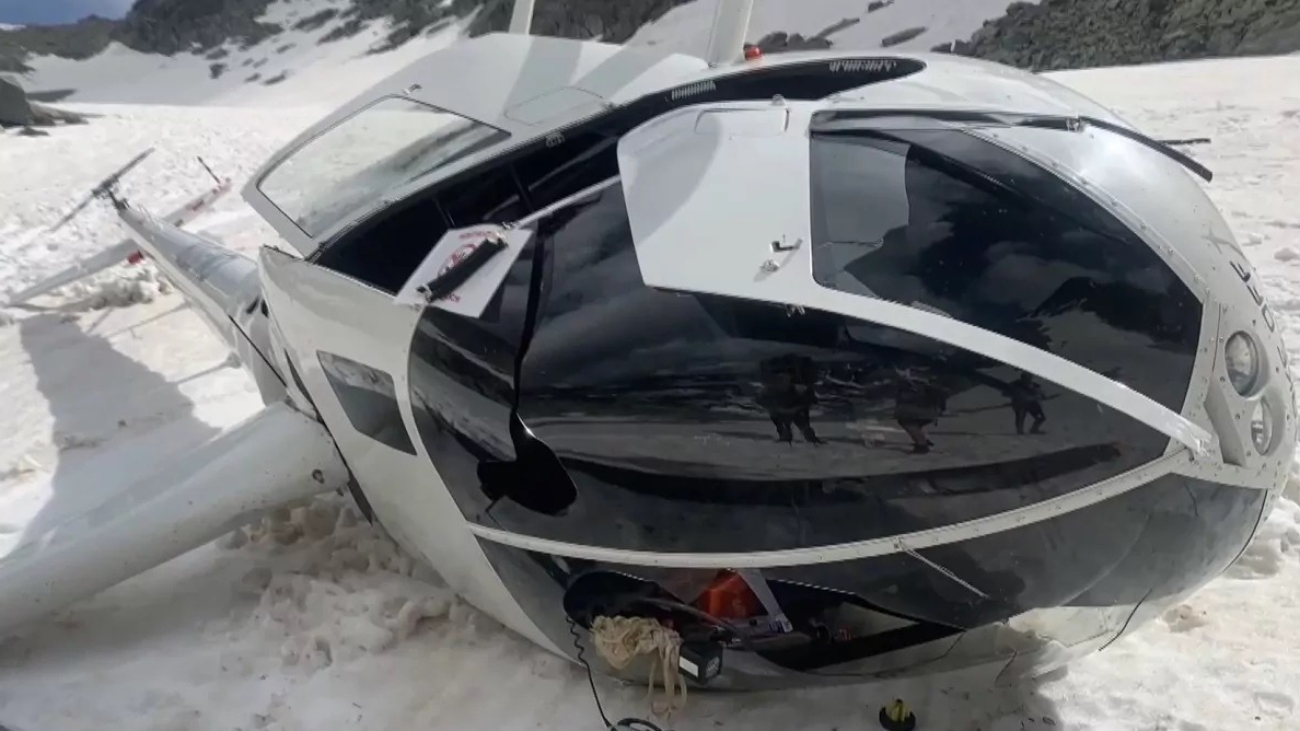 Padnutý vrtuľník pri Chate pod Rysmi