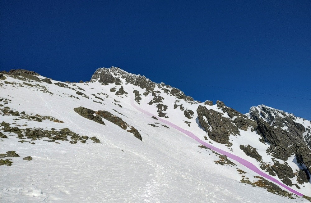 Pád lavíny pri Lomnickom štíte - 9. 3. 2024