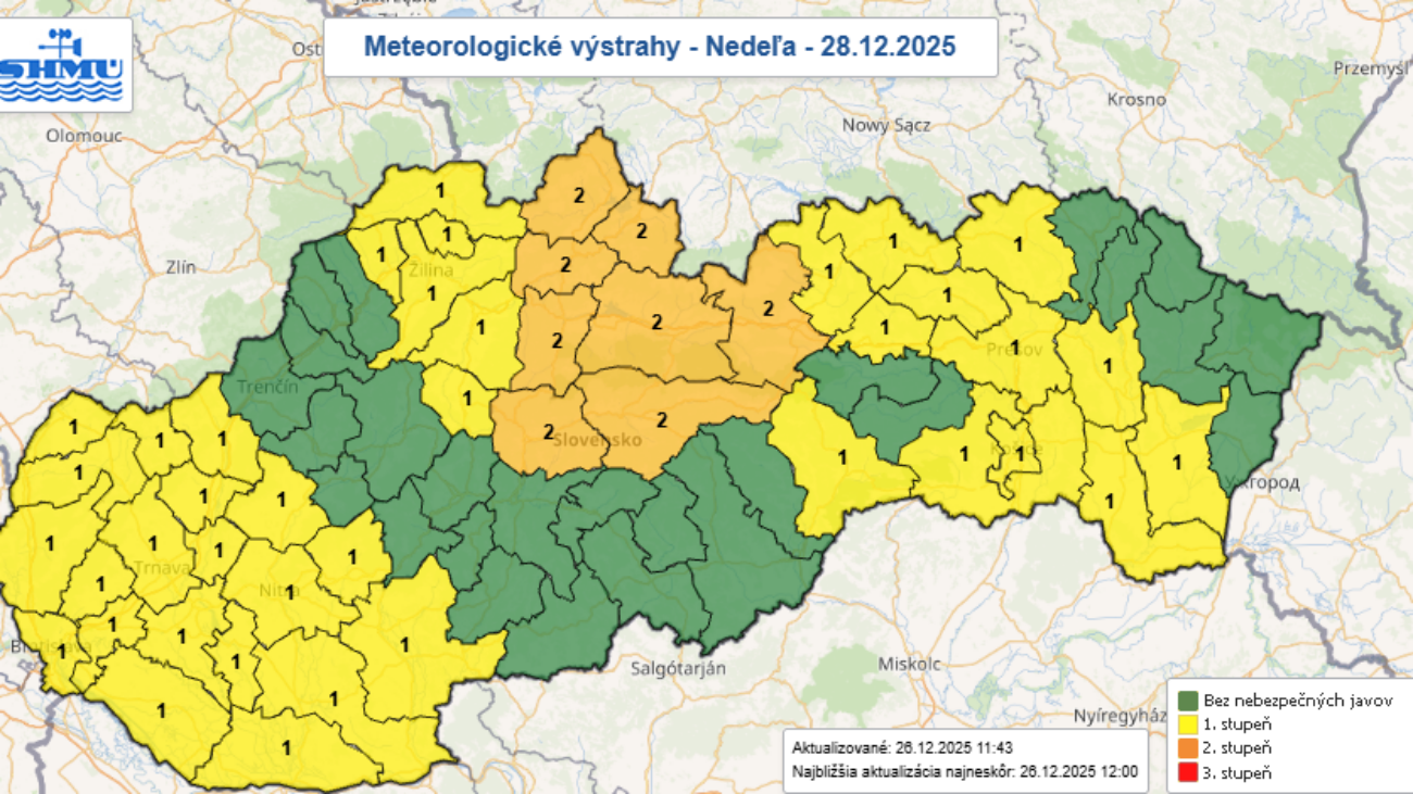 SHMÚ vystríha pred silným vetrom