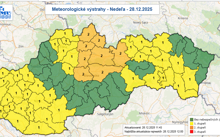 SHMÚ vystríha pred silným vetrom