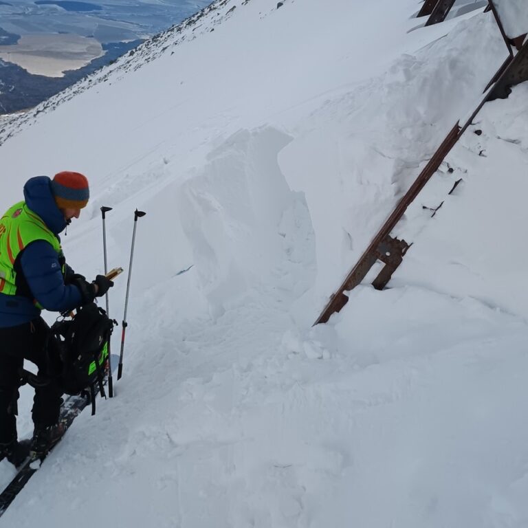 Odtrh pri lavínových zábranách