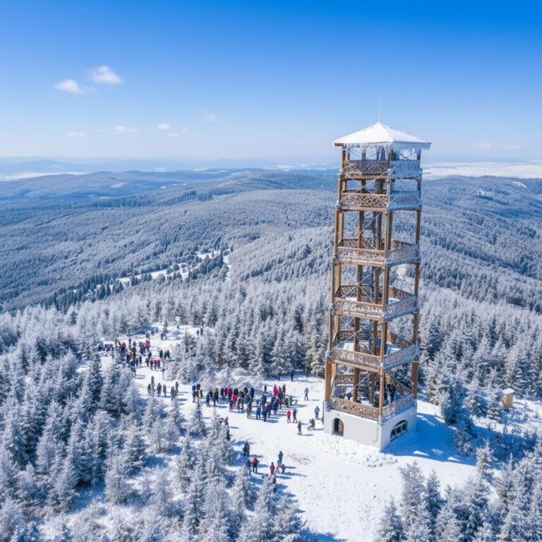 Výhľad na Vysoké Tatry z rozhľadne Marčulina na vrchu Javorina v Levočských vrchoch. Foto: Envato.