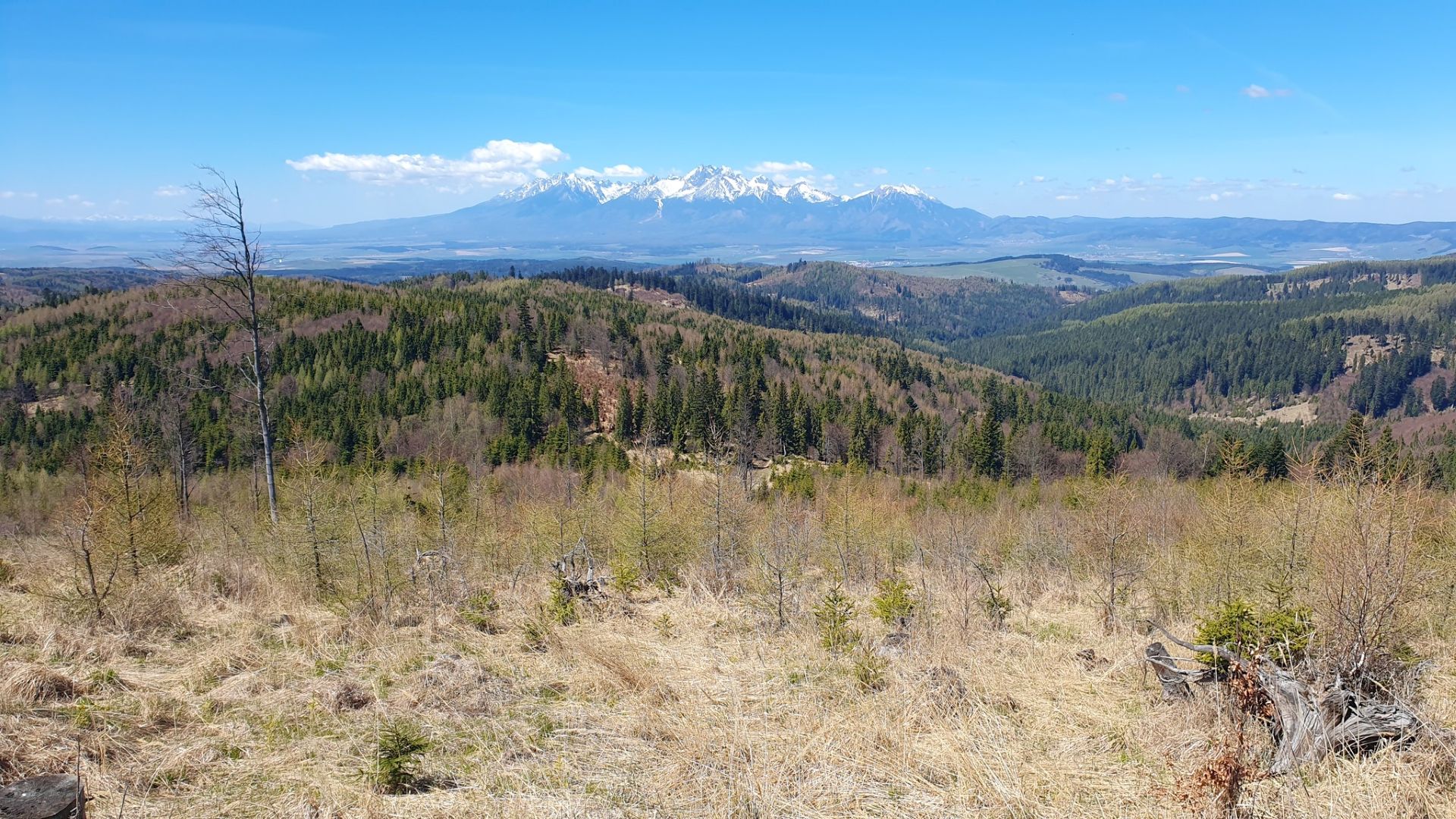 Od útulne je krásny pohľad na Vysoké Tatry